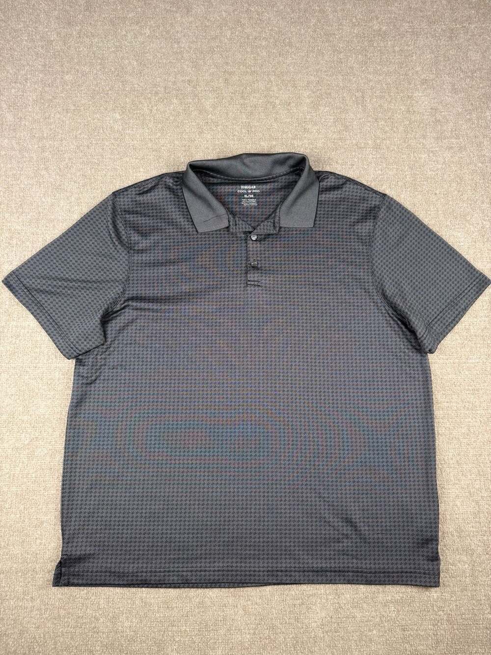 Haggar Cool 18 Pro Men's Geometric Pattern Performance Golf Polo Shirt
